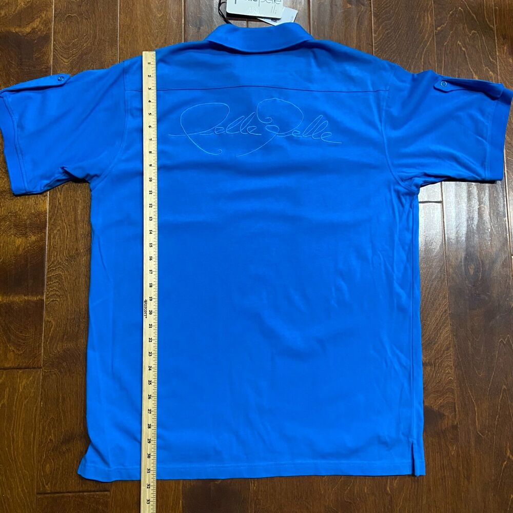 Pelle Pelle Vintage Y2K Ocean Blue Polo Shirt Cotton NWT Big & Tall Men's 2XL - Picture 8 of 8